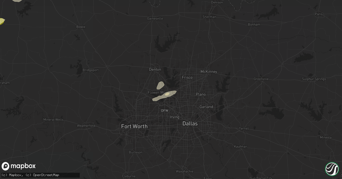 Hail map in Lewisville, TX on March 24, 2024