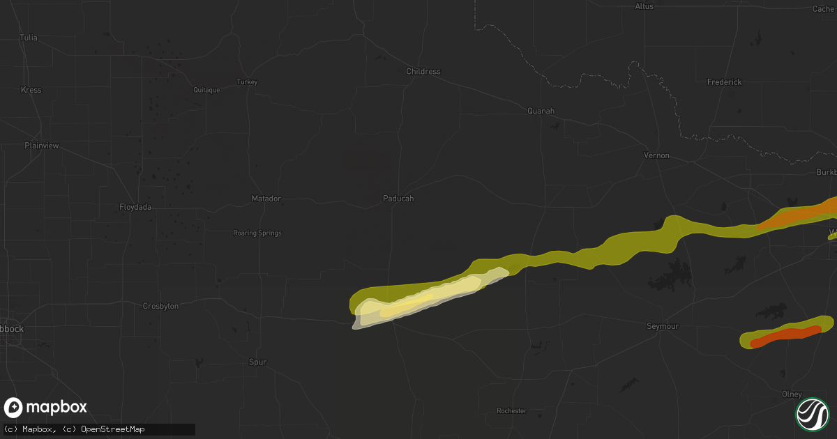 Hail map in Paducah, TX on March 24, 2024
