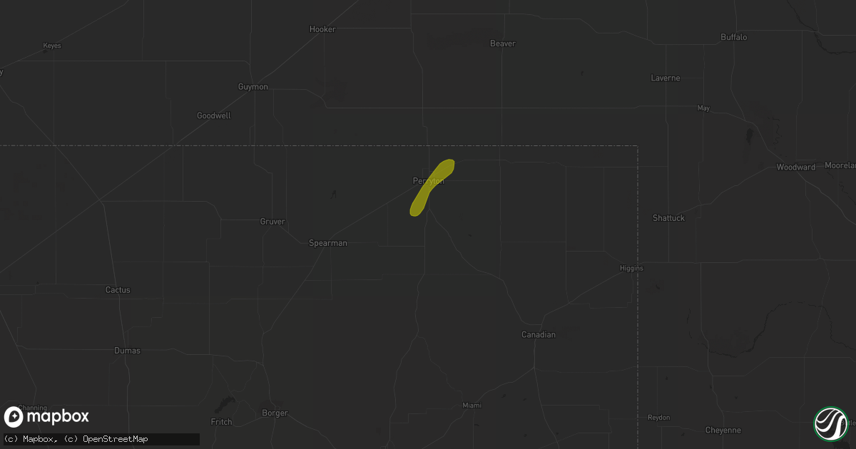 Hail map in Perryton, TX on March 24, 2024