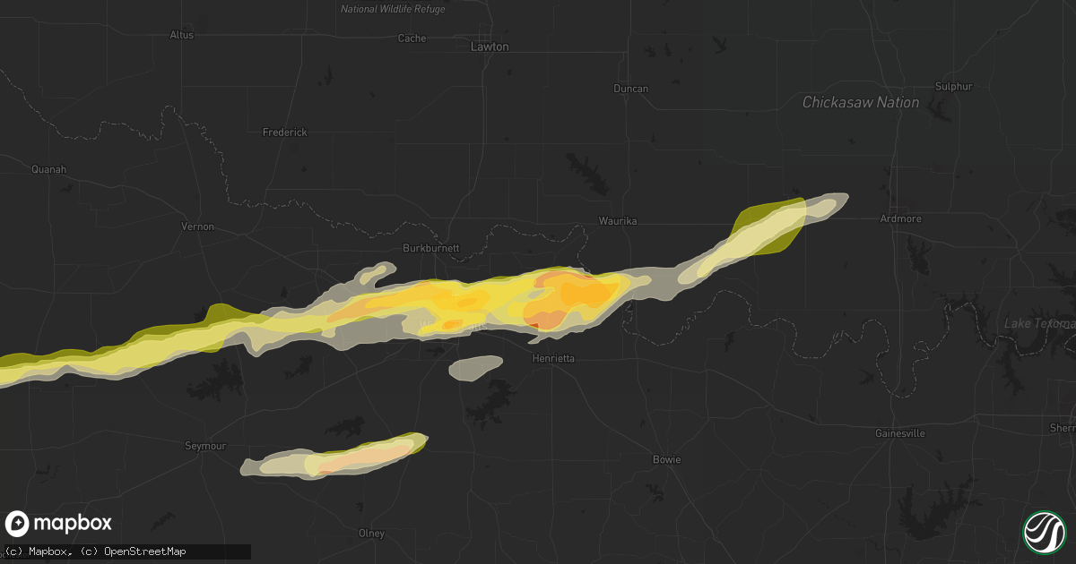 Hail map in Petrolia, TX on March 24, 2024
