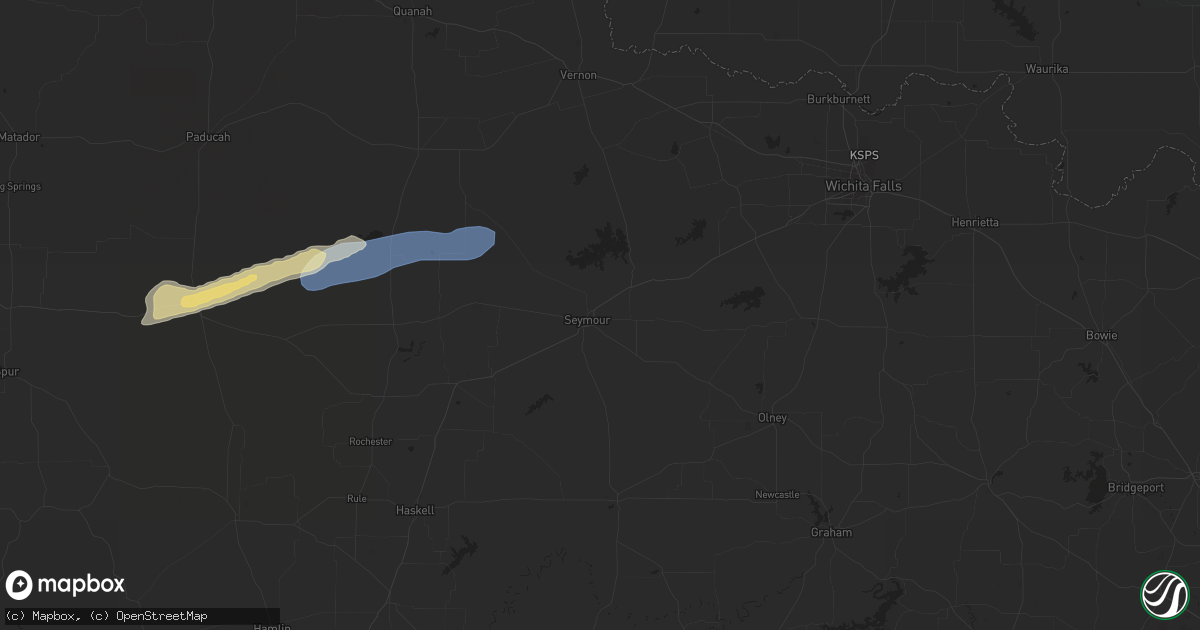 Hail map in Seymour, TX on March 24, 2024