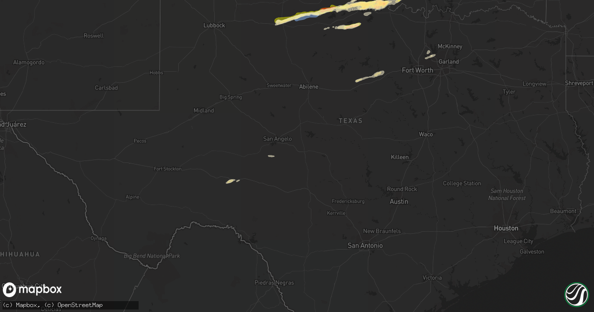 Hail map in Texas on March 24, 2024