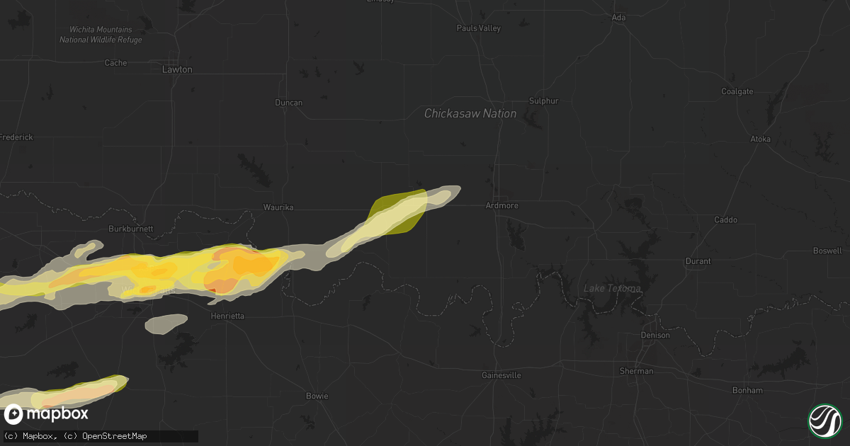 Hail map in Wilson, OK on March 24, 2024