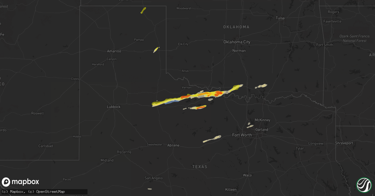 Hail map on March 24, 2024