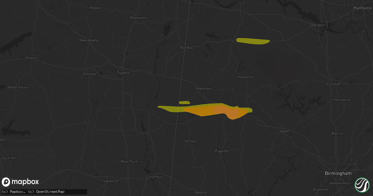 Hail Map in Detroit, AL on March 24, 2025 - HailTrace