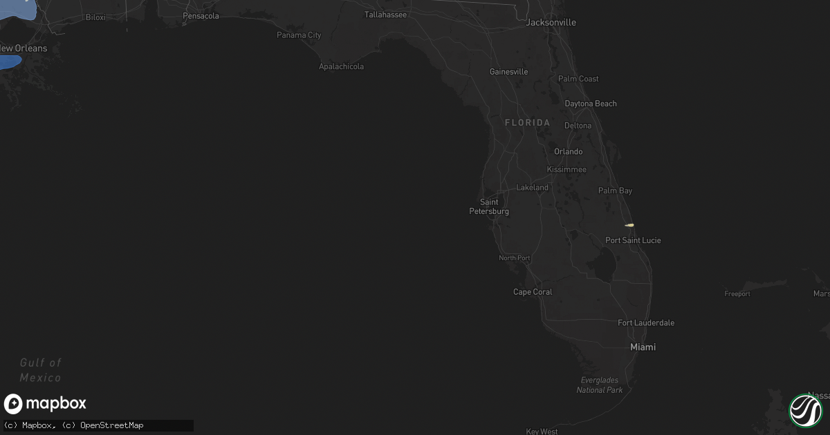 Hail map in Florida on March 24, 2025