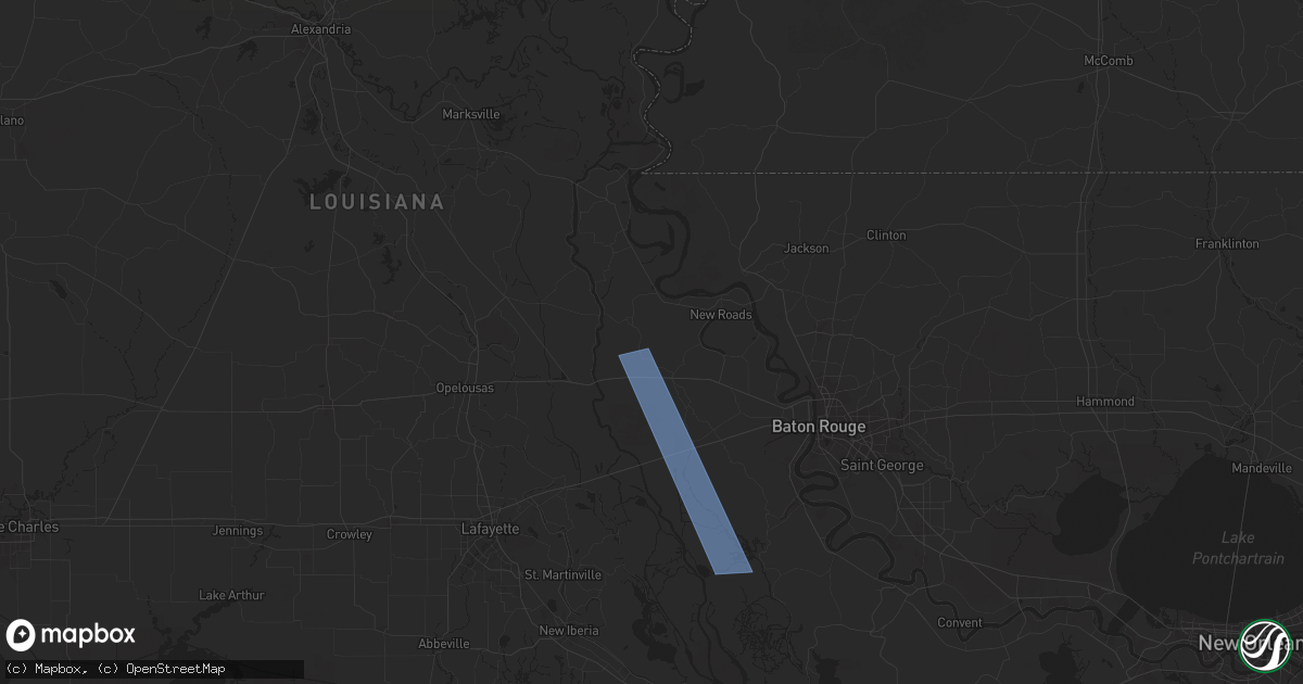 Hail map in Fordoche, LA on March 24, 2025