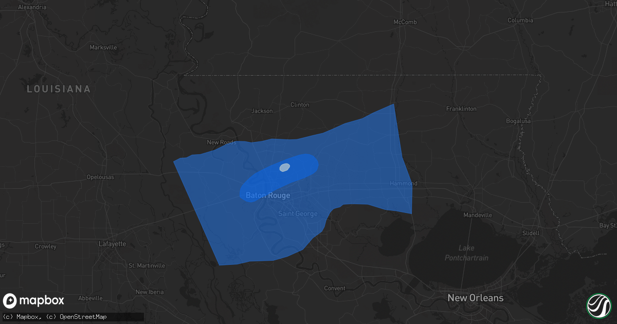 Hail map in Greenwell Springs, LA on March 24, 2025