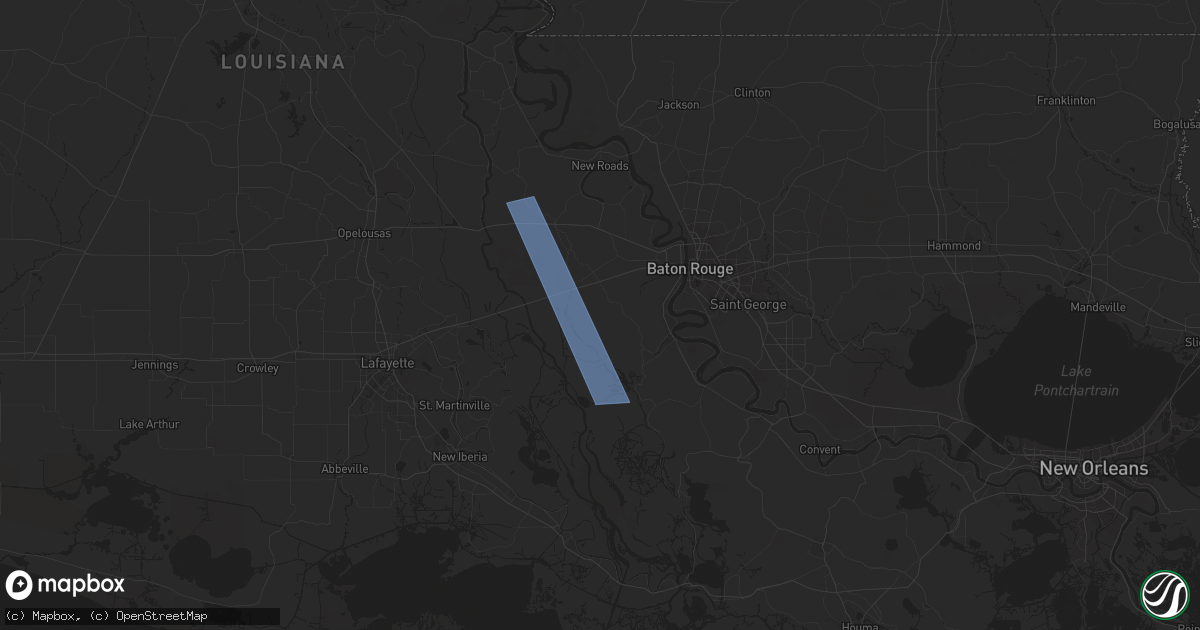 Hail map in Grosse Tete, LA on March 24, 2025