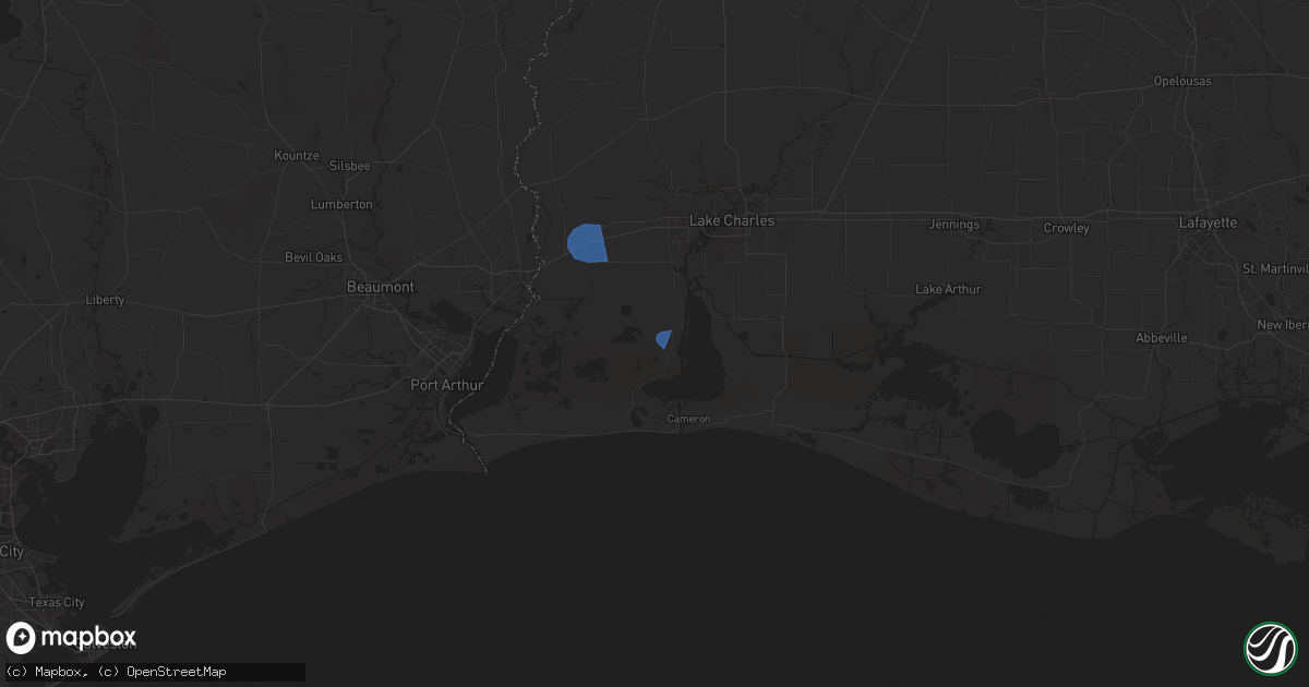 Hail map in Hackberry, LA on March 24, 2025