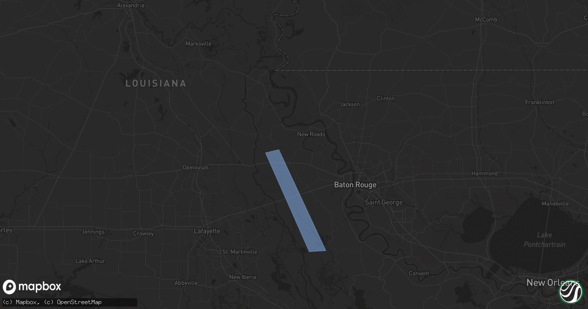 Hail map in Livonia, LA on March 24, 2025