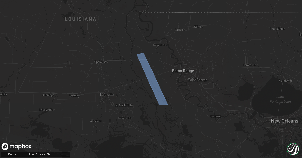 Hail map in Maringouin, LA on March 24, 2025