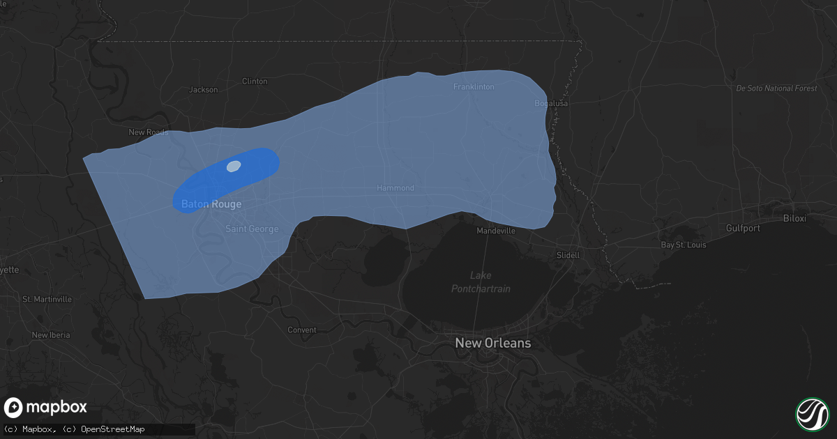 Hail map in Ponchatoula, LA on March 24, 2025