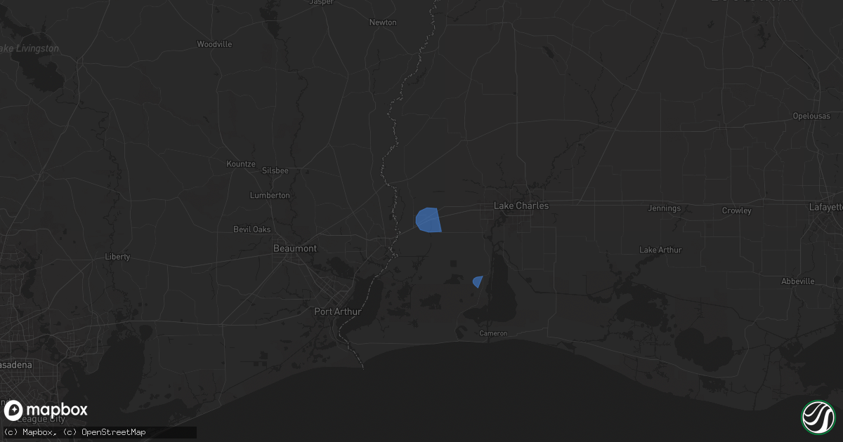 Hail map in Vinton, LA on March 24, 2025