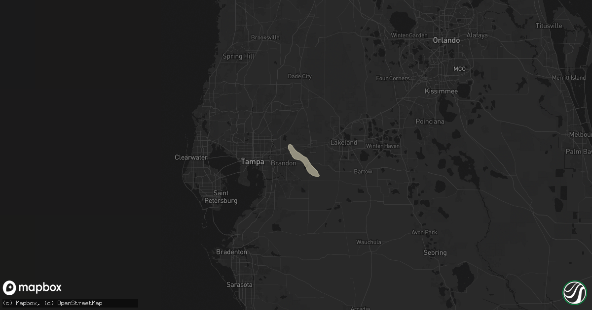 Hail map in Dover, FL on March 24, 2026