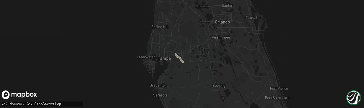 Hail map in Plant City, FL on March 24, 2026
