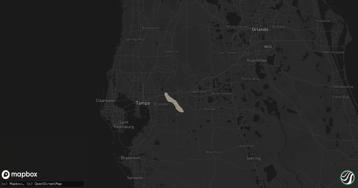 Hail map in Plant City, FL on March 24, 2026