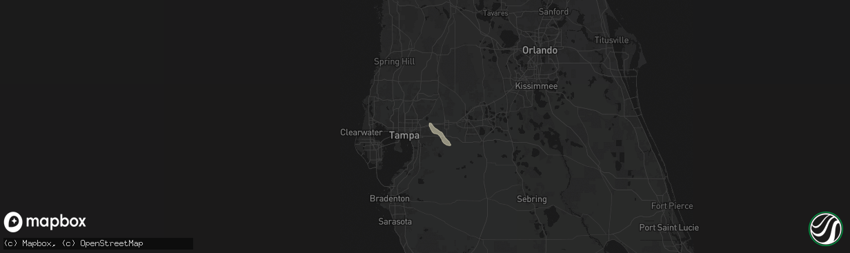 Hail map in Seffner, FL on March 24, 2026