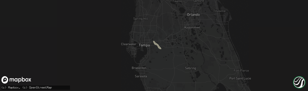 Hail map in Valrico, FL on March 24, 2026