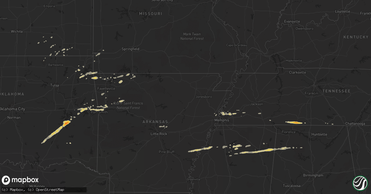 Hail map on March 25, 2011