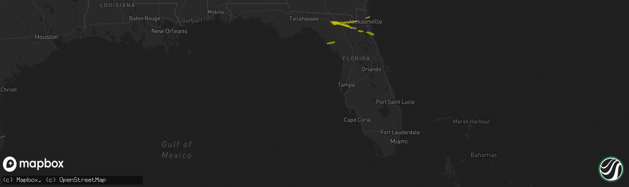 Hail map in Florida on March 25, 2013