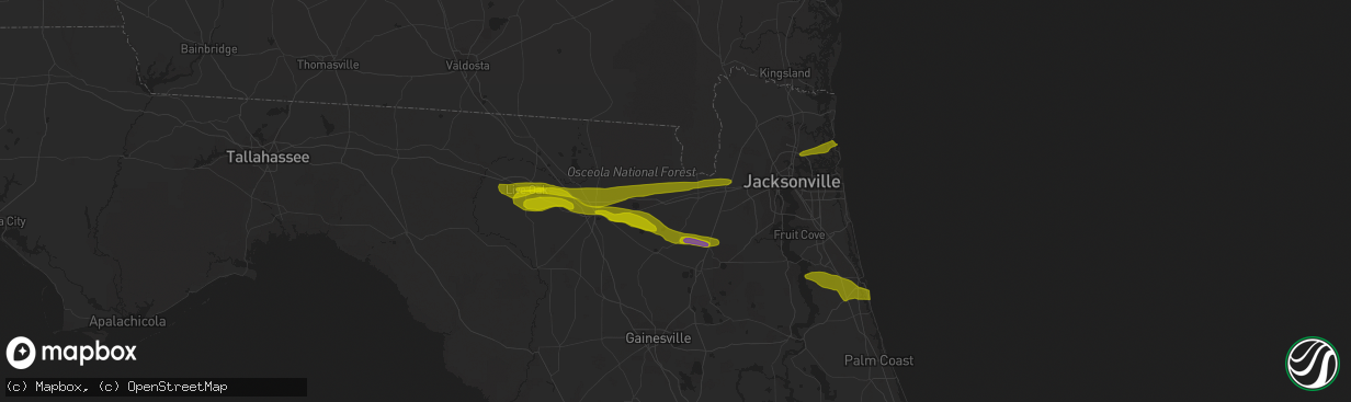 Hail map in Glen Saint Mary, FL on March 25, 2013