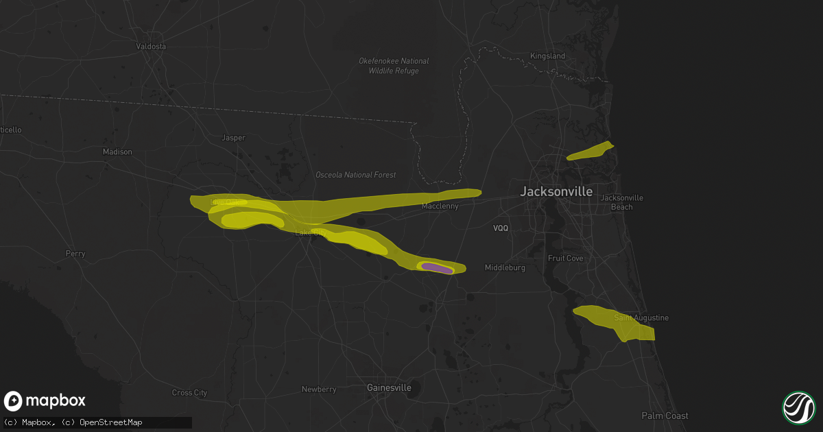 Hail map in Glen Saint Mary, FL on March 25, 2013