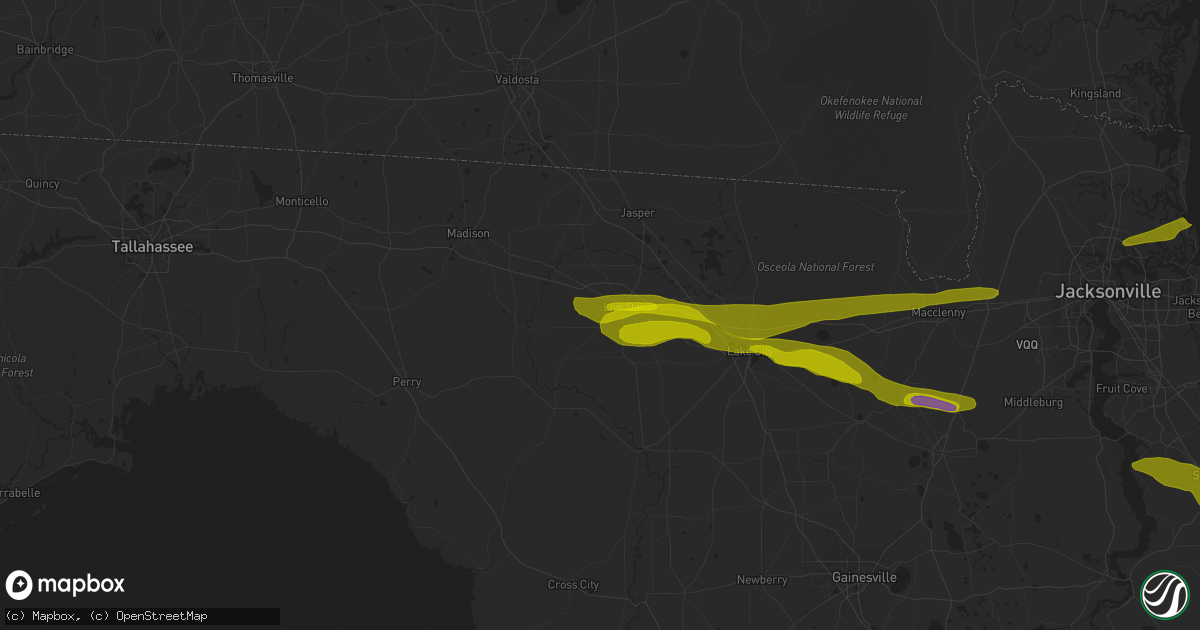 Hail map in Live Oak, FL on March 25, 2013