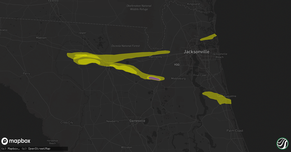 Hail map in Raiford, FL on March 25, 2013