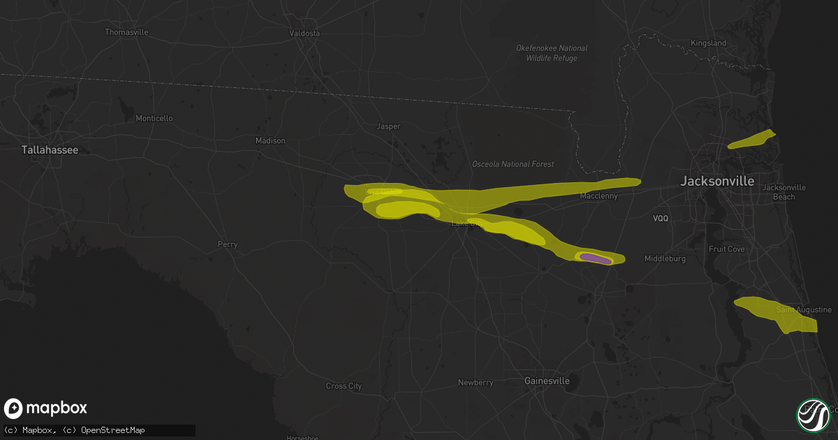 Hail map in Wellborn, FL on March 25, 2013