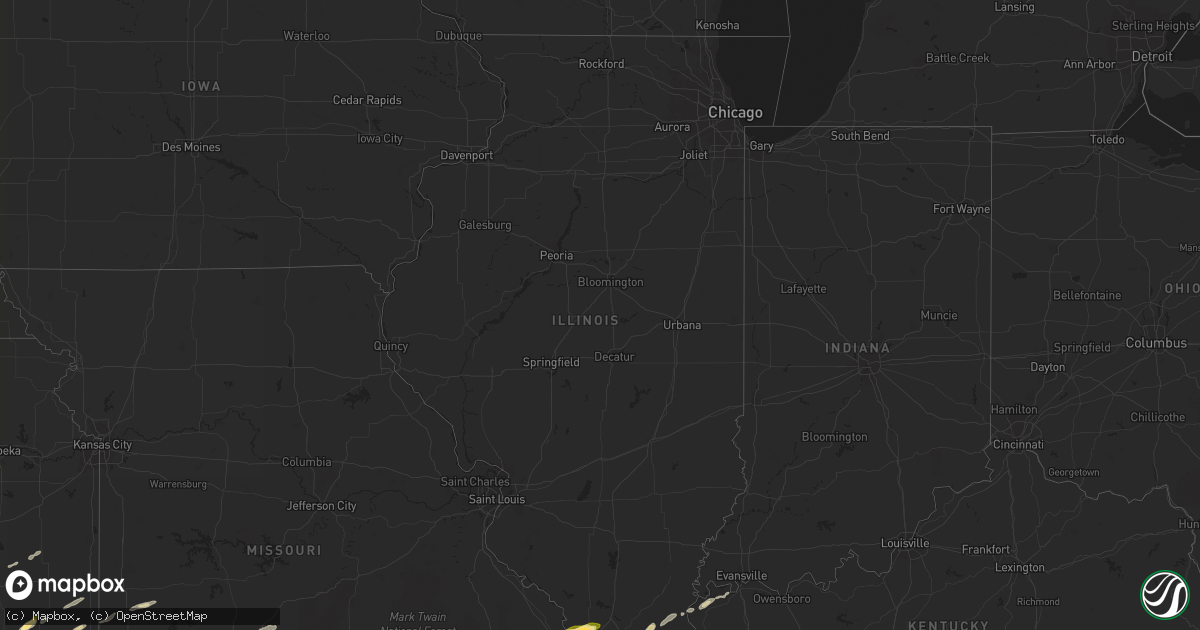 Hail map in Illinois on March 25, 2015