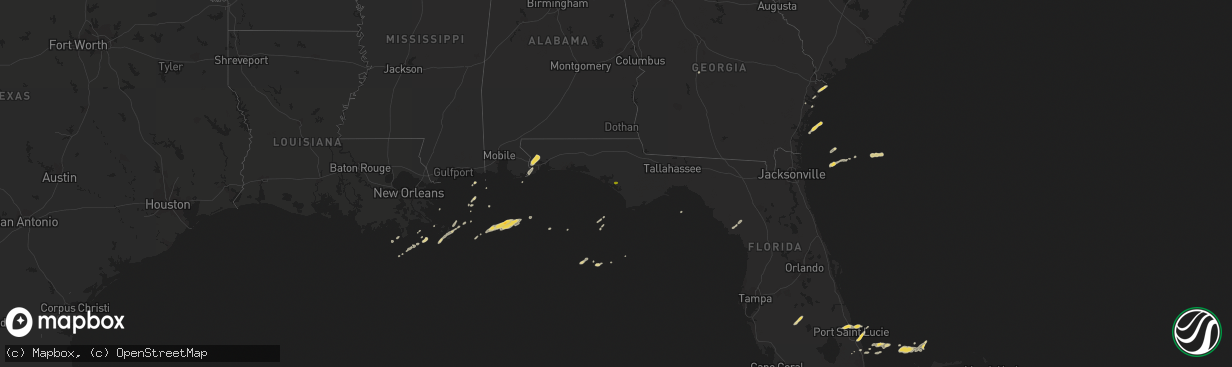 Hail map on March 25, 2016