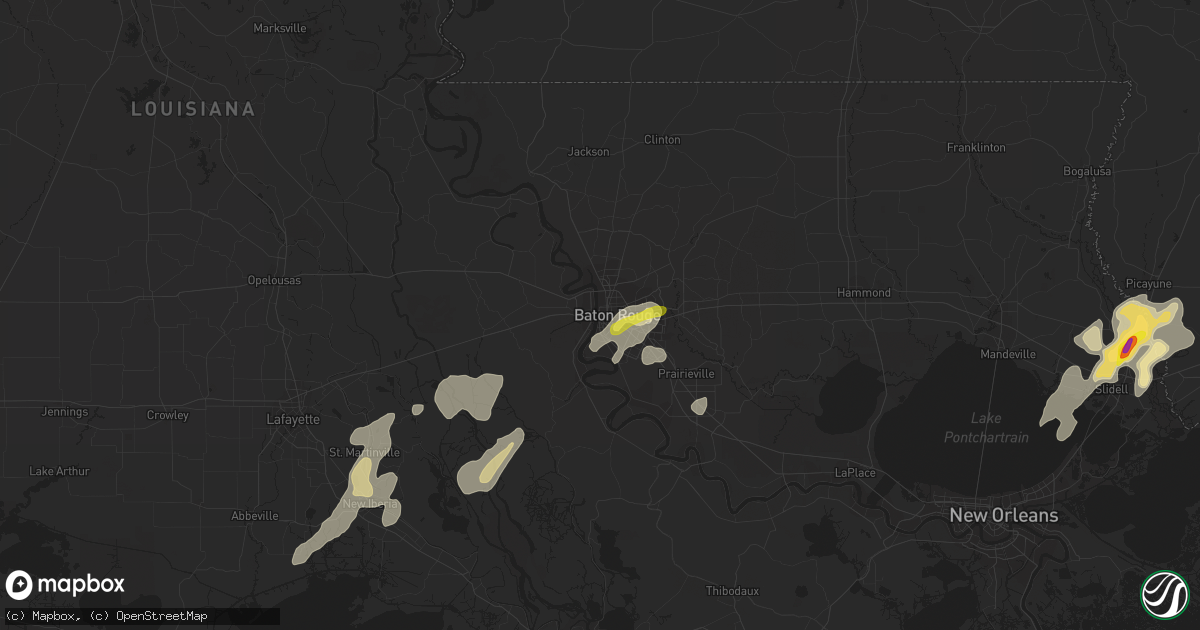 Hail map in Baton Rouge, LA on March 25, 2017