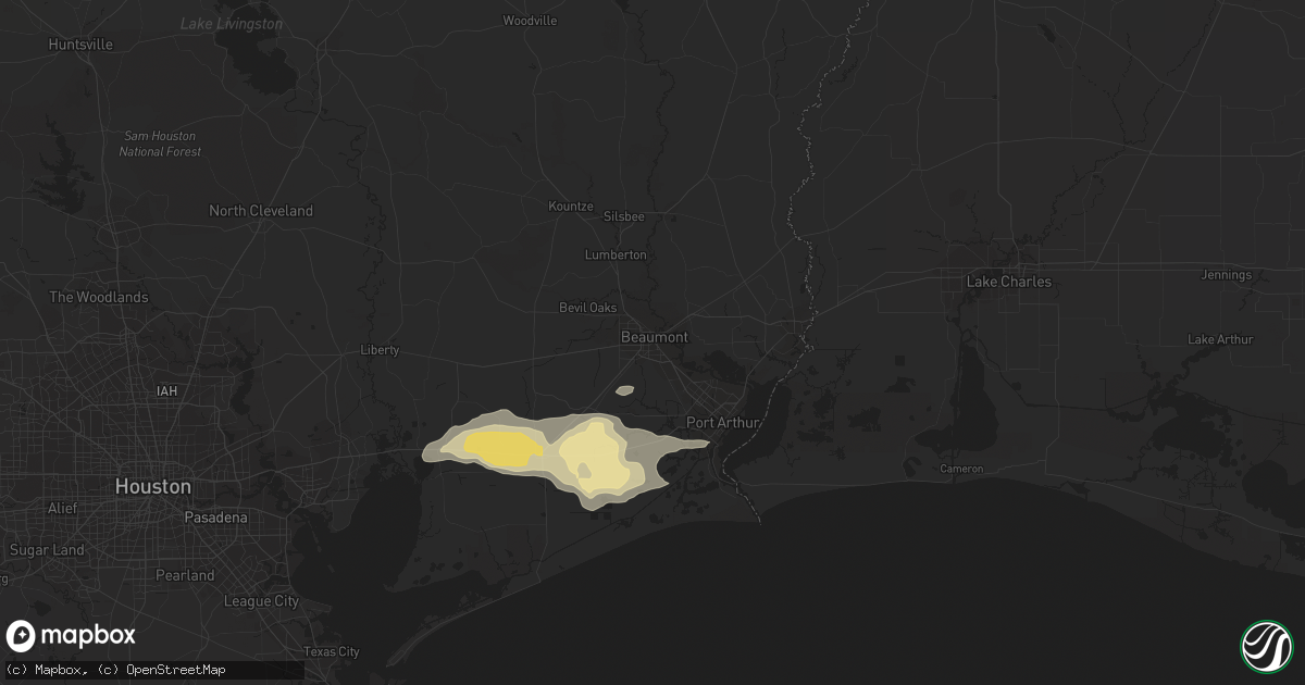 Hail map in Beaumont, TX on March 25, 2017