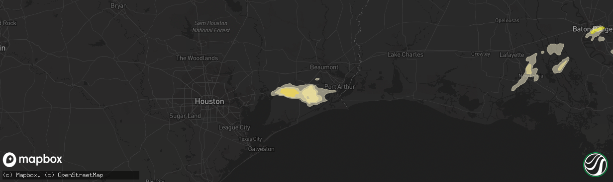 Hail map in Hamshire, TX on March 25, 2017