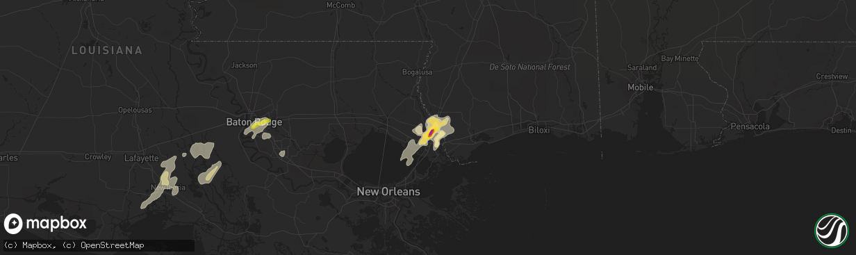 Hail map in Pearl River, LA on March 25, 2017