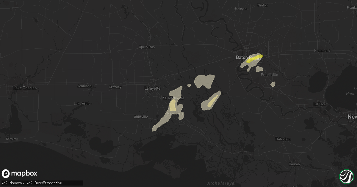 Hail map in Saint Martinville, LA on March 25, 2017