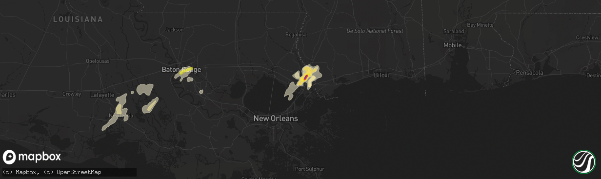 Hail map in Slidell, LA on March 25, 2017