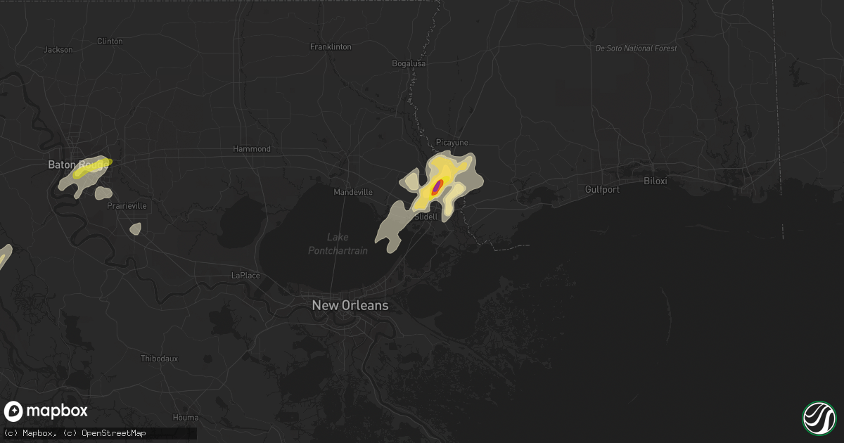 Hail map in Slidell, LA on March 25, 2017