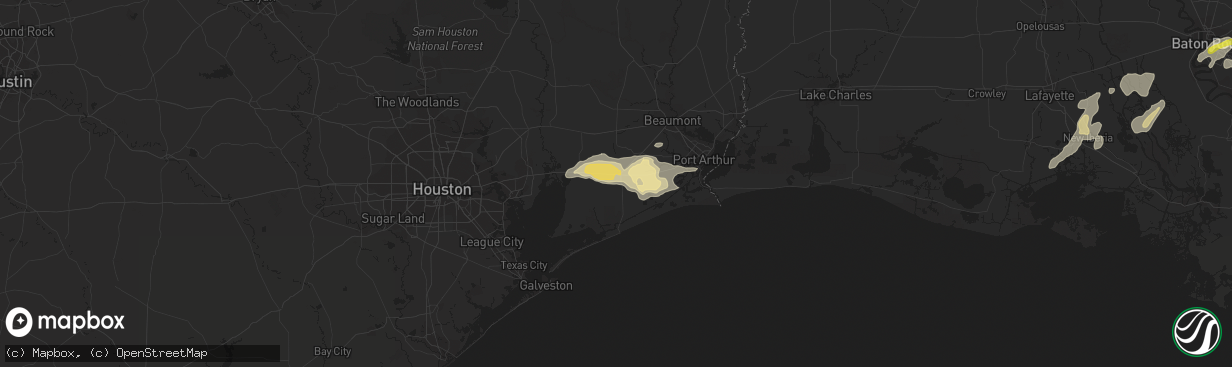 Hail map in Winnie, TX on March 25, 2017