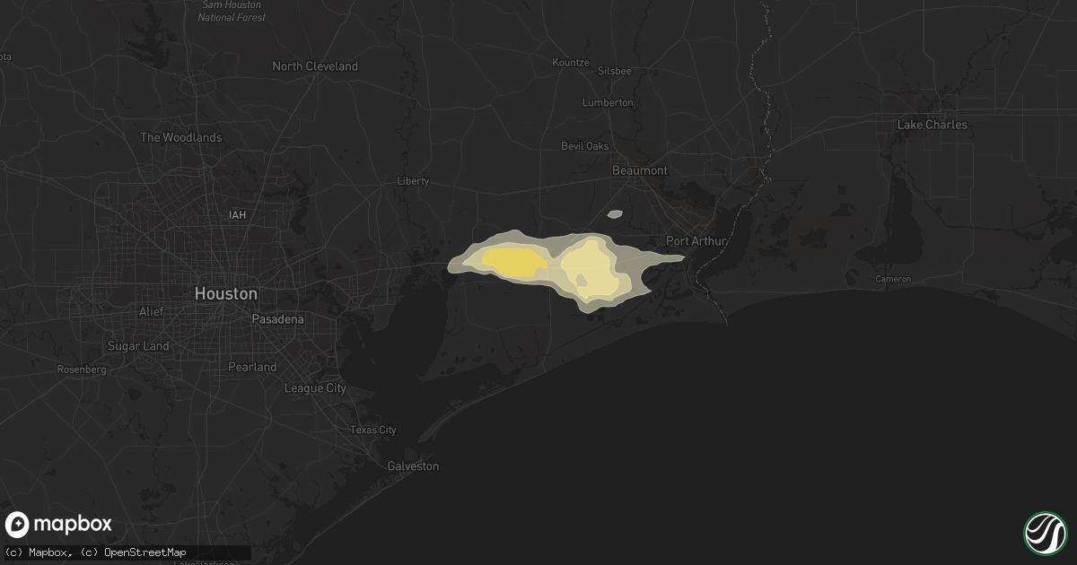 Hail map in Winnie, TX on March 25, 2017