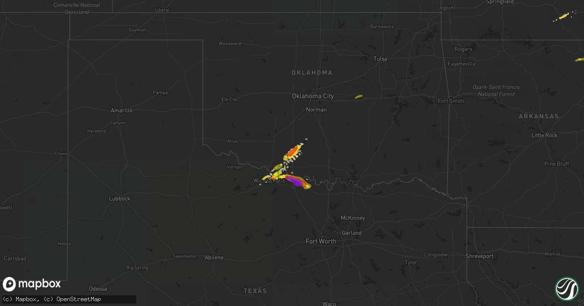 Hail map on March 25, 2018
