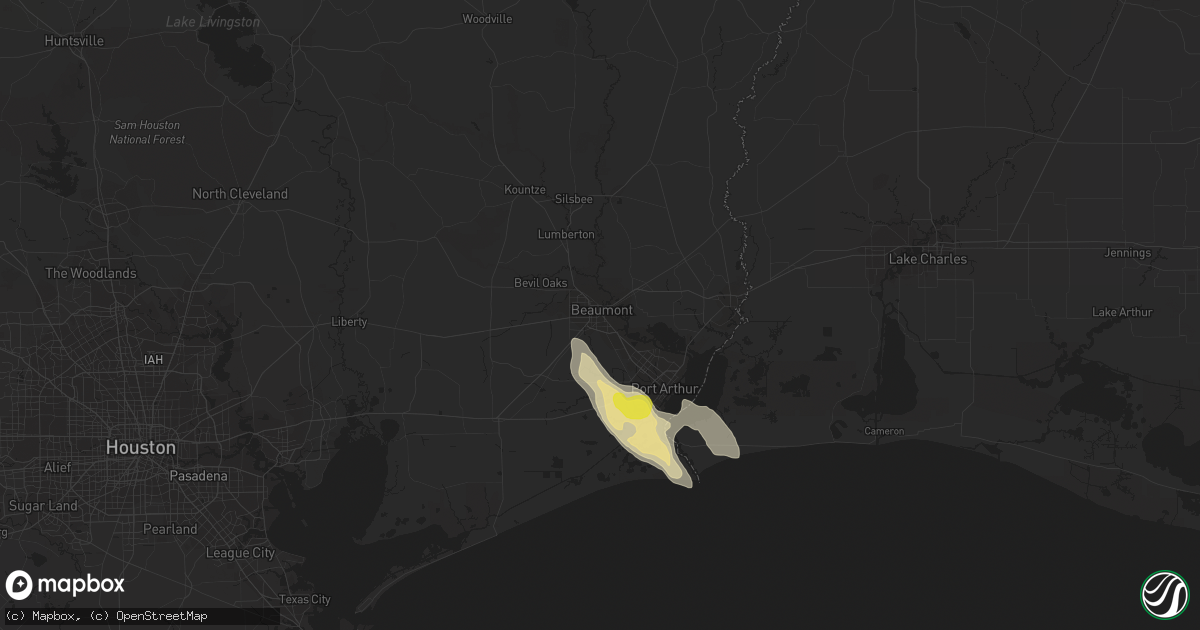 Hail map in Beaumont, TX on March 25, 2019