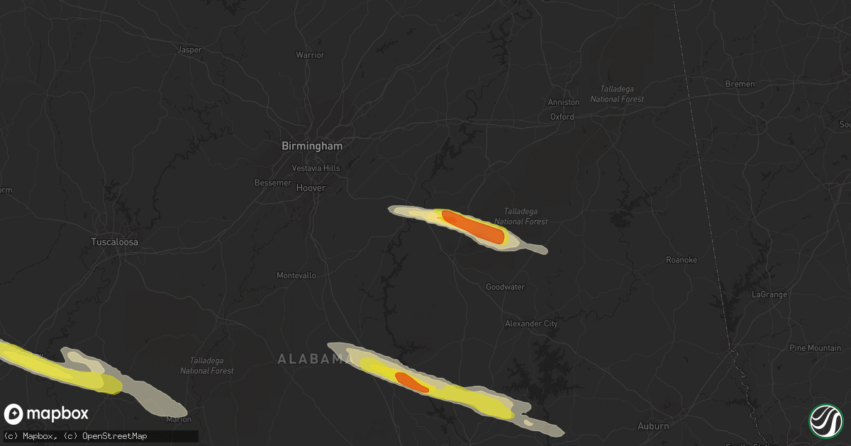 Hail map in Childersburg, AL on March 25, 2019