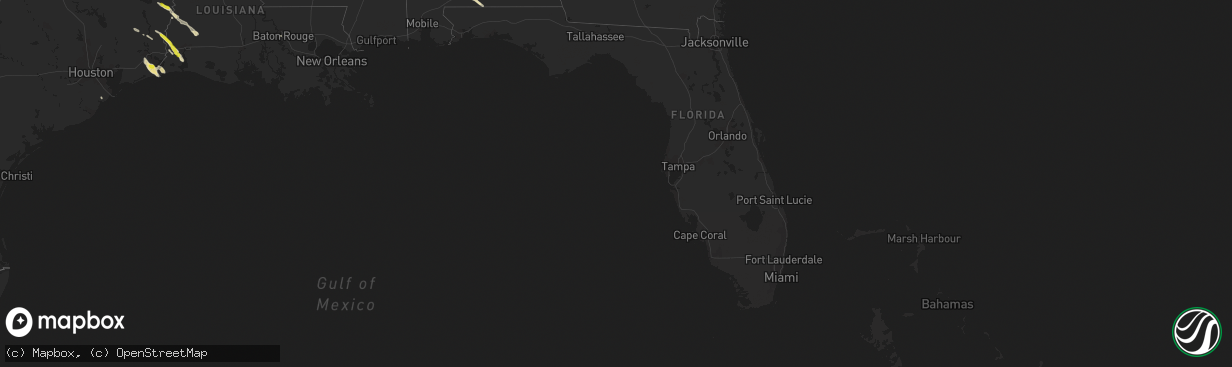 Hail map in Florida on March 25, 2019