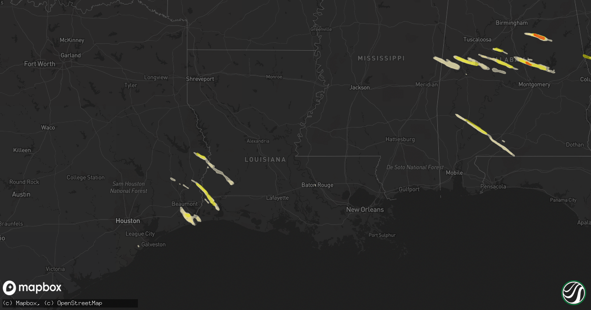 Hail Map in Louisiana on March 25, 2019 HailTrace