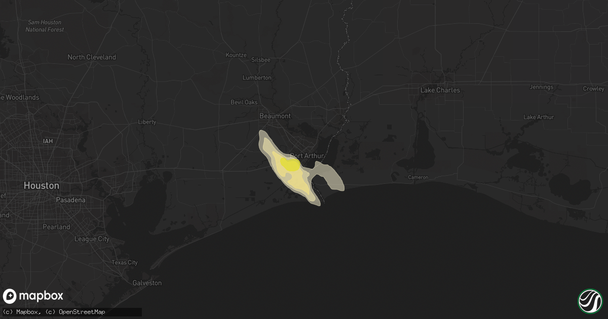 Hail map in Port Arthur, TX on March 25, 2019
