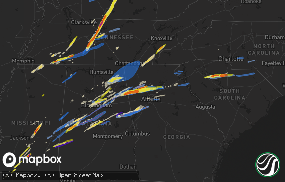 Hail map preview on 03-25-2021