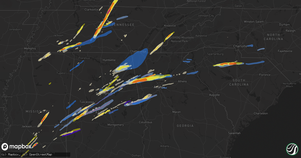 Hail map on March 25, 2021