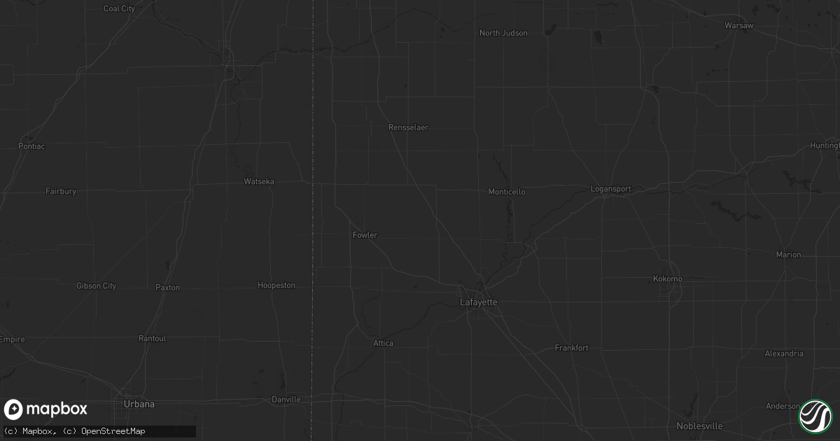 Hail map in Gary, IN on March 25, 2022